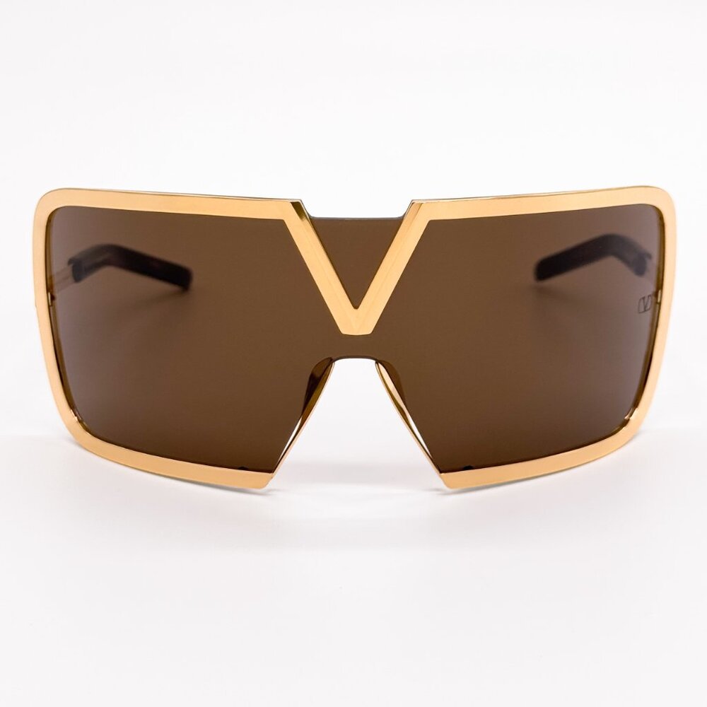 NEW VALENTINO V-ROMASK VLS-120B UNISEX BROWN TITANIUM SUNGLASSES VALENTINO